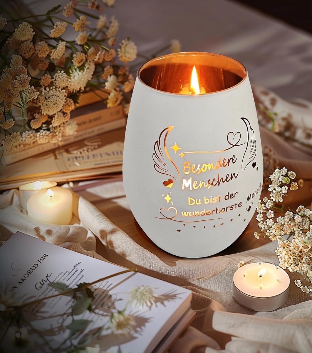 SnelShoppen - Gegraveerde glazen lantaarn met persoonlijke boodschap - Uniek cadeau voor speciale mensen - Perfect voor kerst, verjaardag en bijzonder