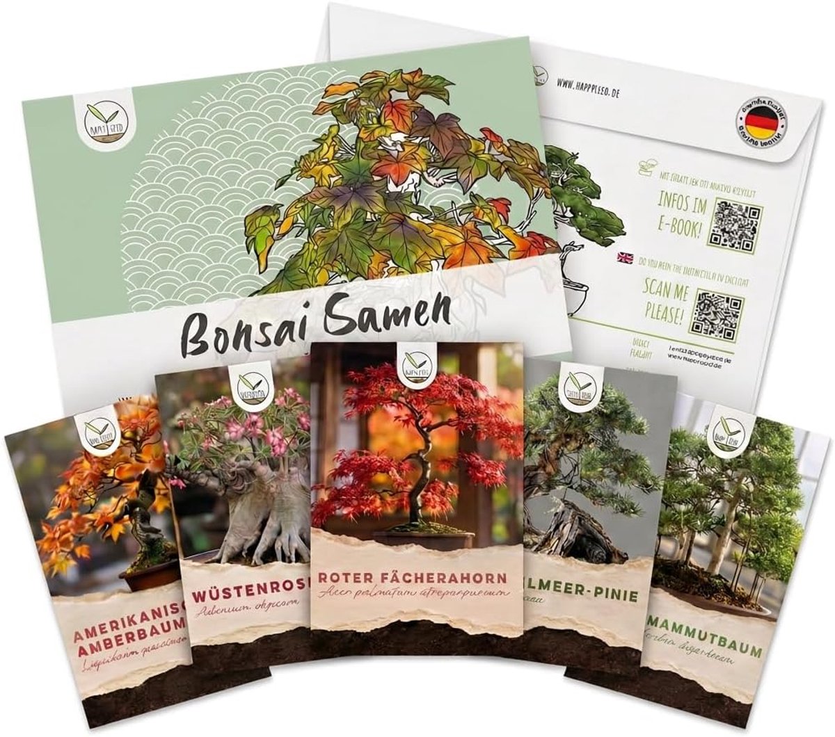 SnelShoppen - Unique High Germination Bonsai Seeds - Plant Seed Set van 5 Zaden voor je Eigen Bonsai Boom - Inclusief GRATIS eBook en Informatie Chart