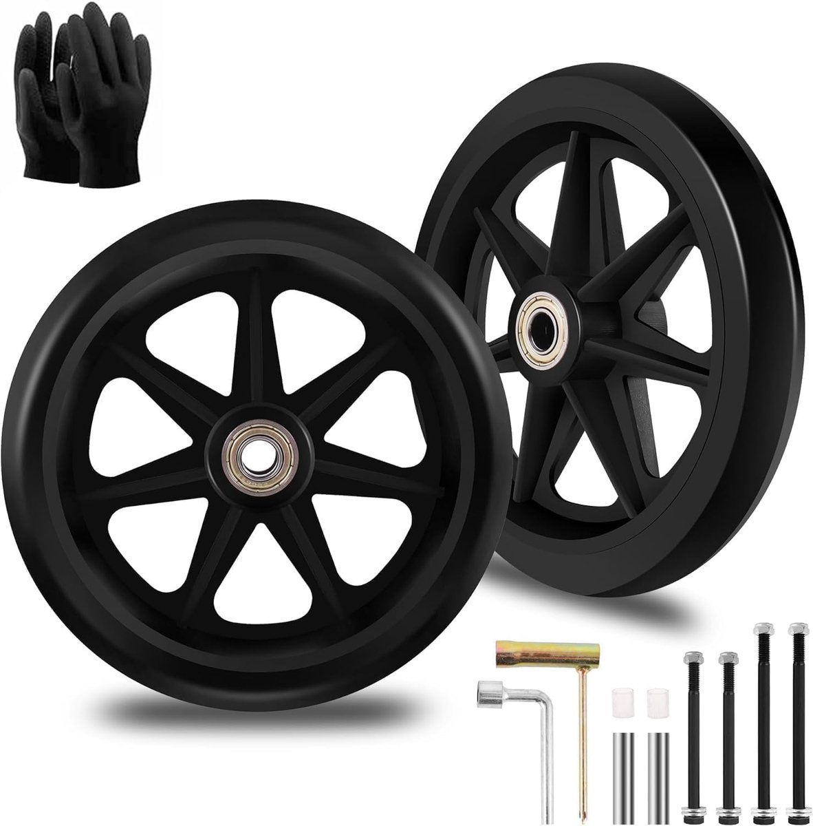 SnelShoppen - 2 Stuks 150mm Vervangwielen - Milieuvriendelijk Rubber, Slijtvast PU Banden - Eenvoudig te Installeren, Geschikt voor de Meeste Modellen