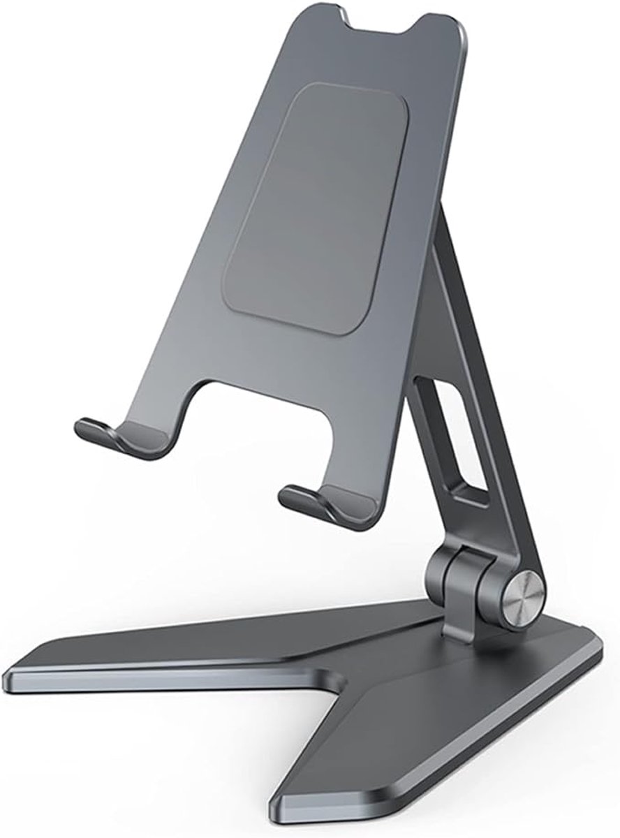 KZQ Universele Opvouwbare Aluminium Tabletstandaard Verstelbaar Voor 3,5 Tot 13 Inch Tablets En Telefoons Grijs