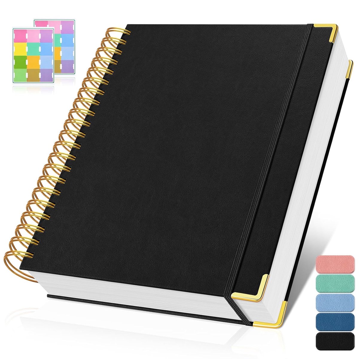 SnelShoppen - Chart Paper Notebook A5 - Spiral Grid Notebook - Hardcover Leather Journal - 300 Pagina's - 100gsm Gridded Papier - Perfect voor Enginee