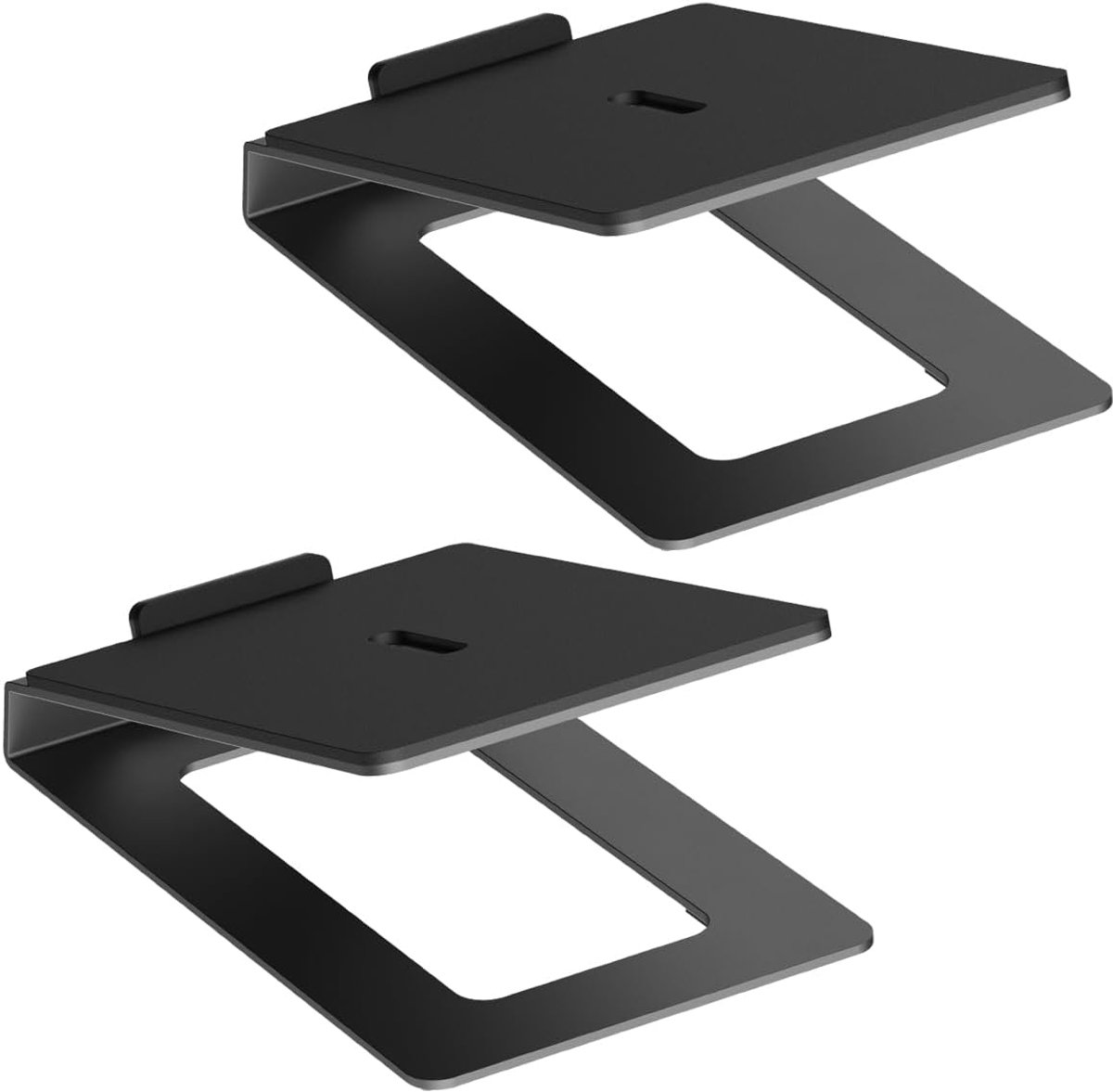 SnelShoppen - Speakerstand voor Tafel, 2 Stuks met Anti-Vibratie Mat, 16° Hellingshoek, Maximaal 10 kg, Perfect voor PC Boxen of Studio Monitoren