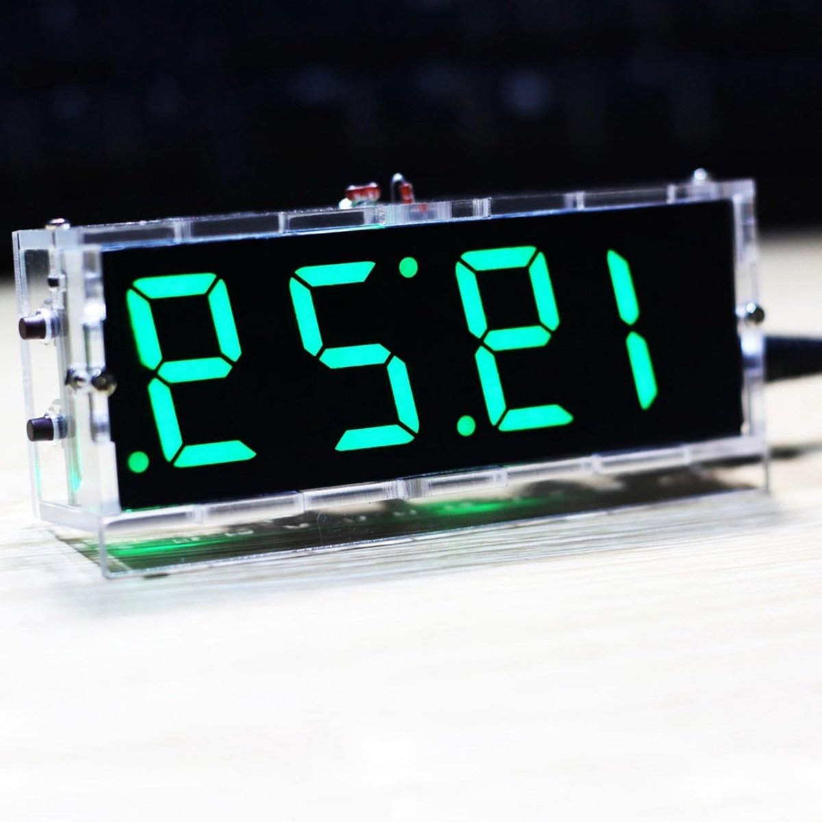 SnelShoppen - 4 Digit DIY Digitale LED Klok Kit - Ideale Elektronische Klok Set met Alarm en Timer Functie, Groene LED Indicator, Voor Elektronica Lie