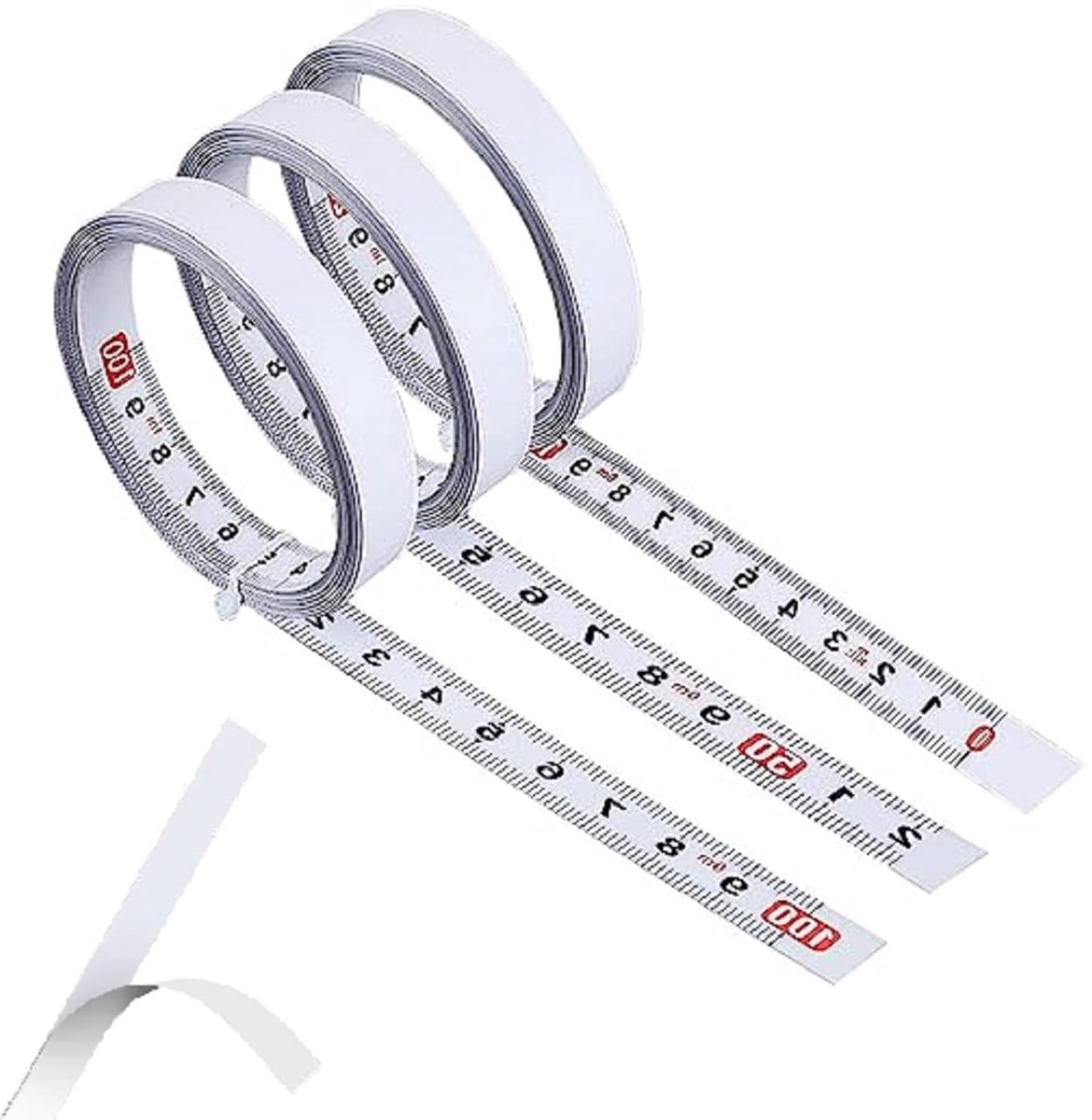 Zelfklevend meetlint 3 stuks - metrisch 1m/2m - koolstofstaal - ideaal voor werkbanken - ShopVlot