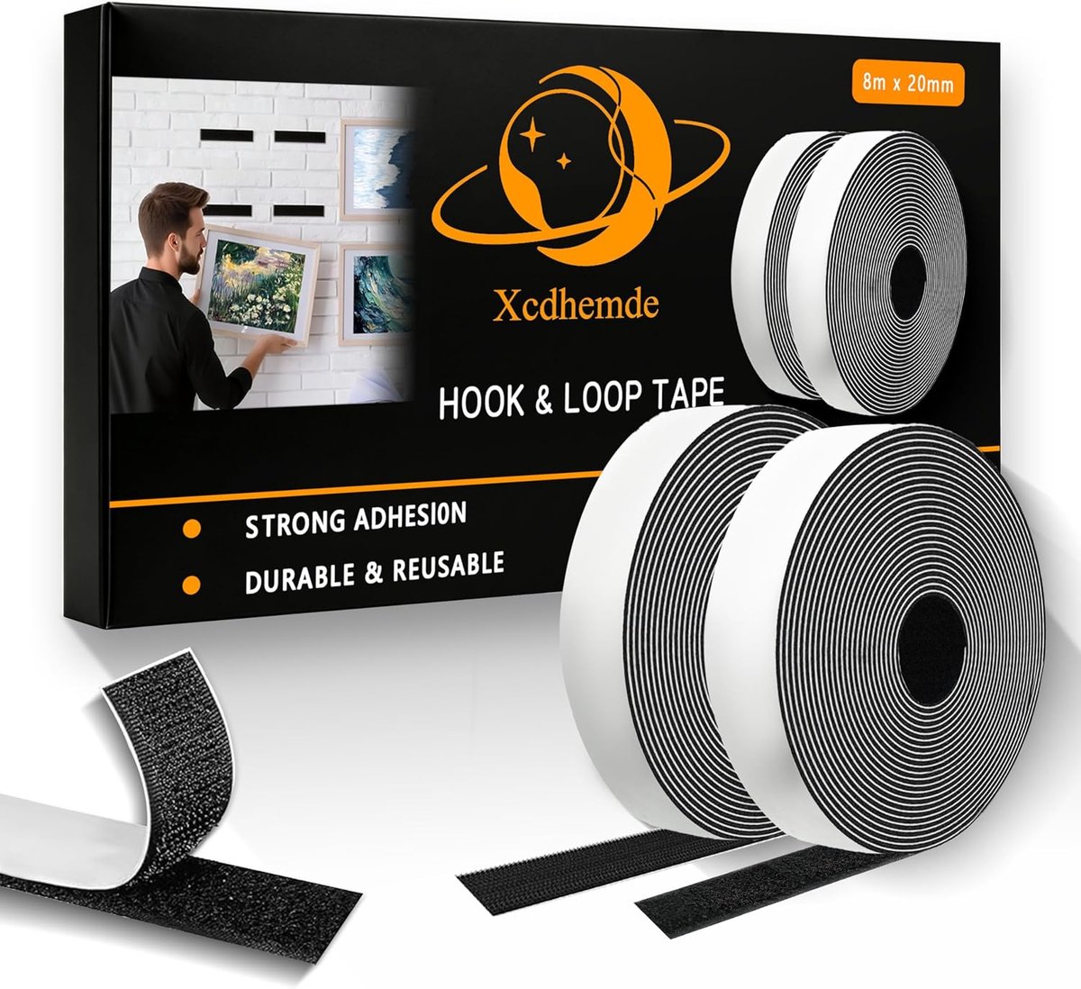 SnelShoppen - Tape 8m x 20mm - Zelfklevend, Sterk, Dubbelzijdig Hechtband voor Bevestiging, Organisatie en Opslag - Ideaal voor Huis, Tuin en Klussen