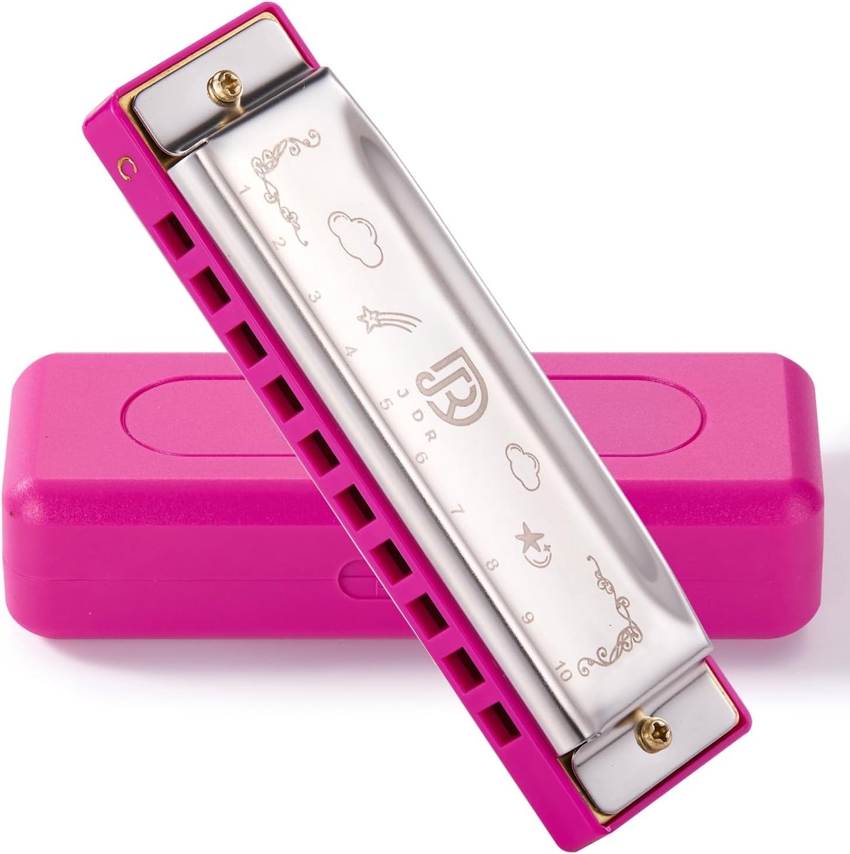SnelShoppen - Harmonica C sleutel 10 gaten 20 tonen met beschermcase | Diatonische harmonica voor kinderen, beginners, professionele spelers, volwasse