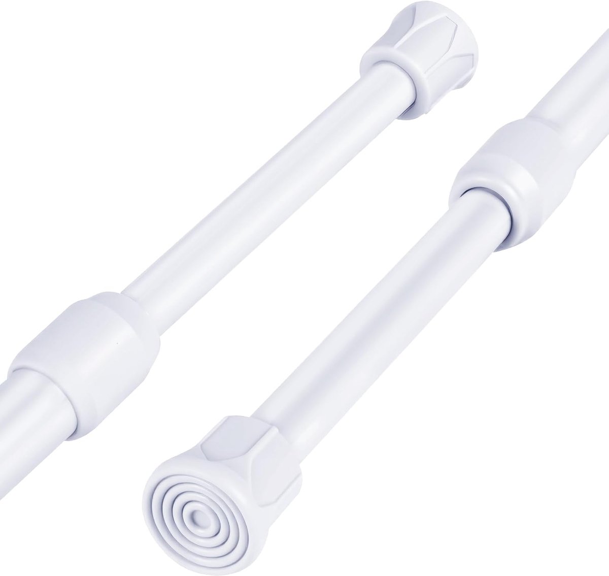 SnelShoppen - Set van 2 Uittrekbare Gordijnroedes 40-70 cm, Geen Boren, Roestvrij, Verstelbaar, Kleine Uittrekbare Spanner voor Kast, Keuken, Badkamer
