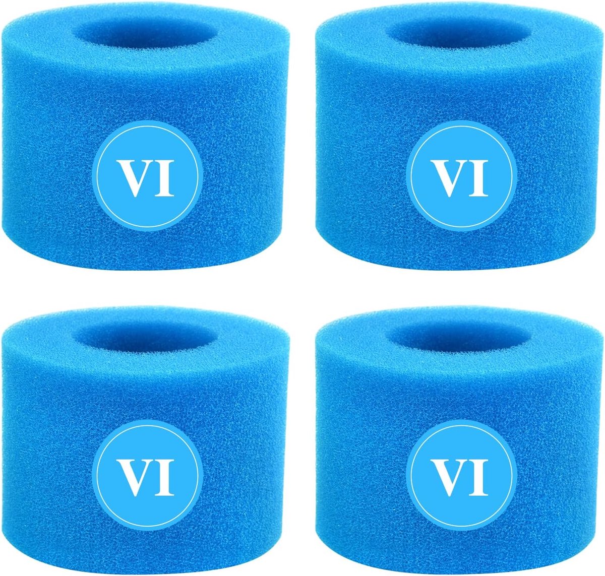 SnelShoppen - Pack van 4 V1 Filter Sponzen voor Zwembaden - Herbruikbare en Wasbare Filtercartridges voor Effectieve Filtratie - 10.5x5x8 cm - Voor Be