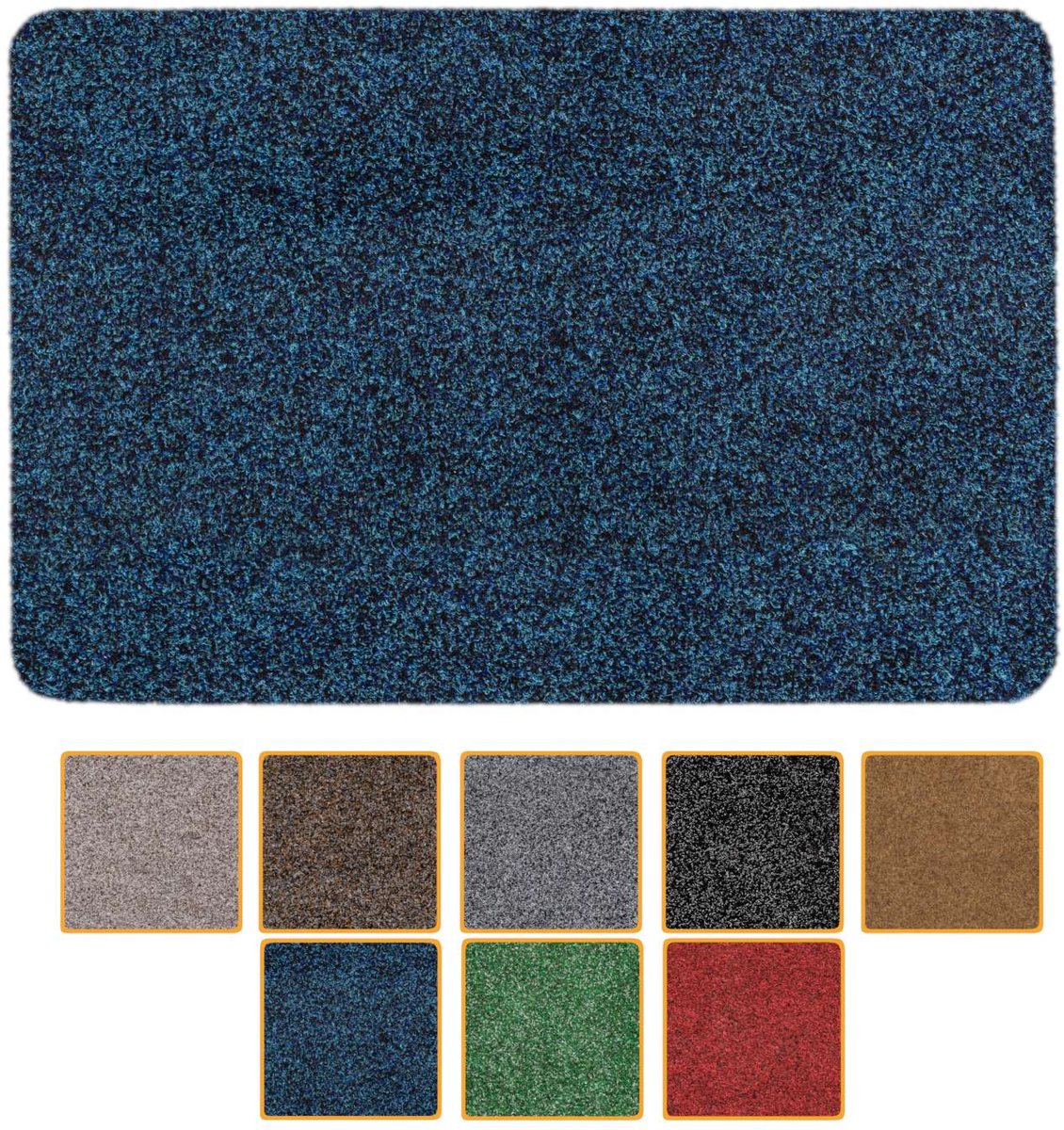 ANRO Deurmat Blauw 60x40cm – Schoonloopmat Antislip Wasbaar Voordeur Hal Binnen & Buiten Op Maat