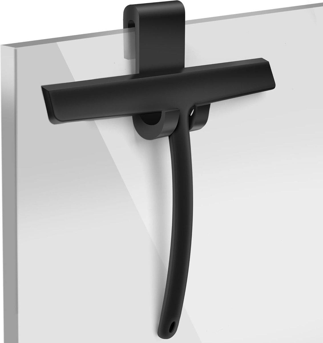 SnelShoppen - Shower Wiper Silicone met RVS Kern - 24 cm - Streeploze Badkamer Wiper voor Douche, Tegels, Spiegel en Raam - Zwart