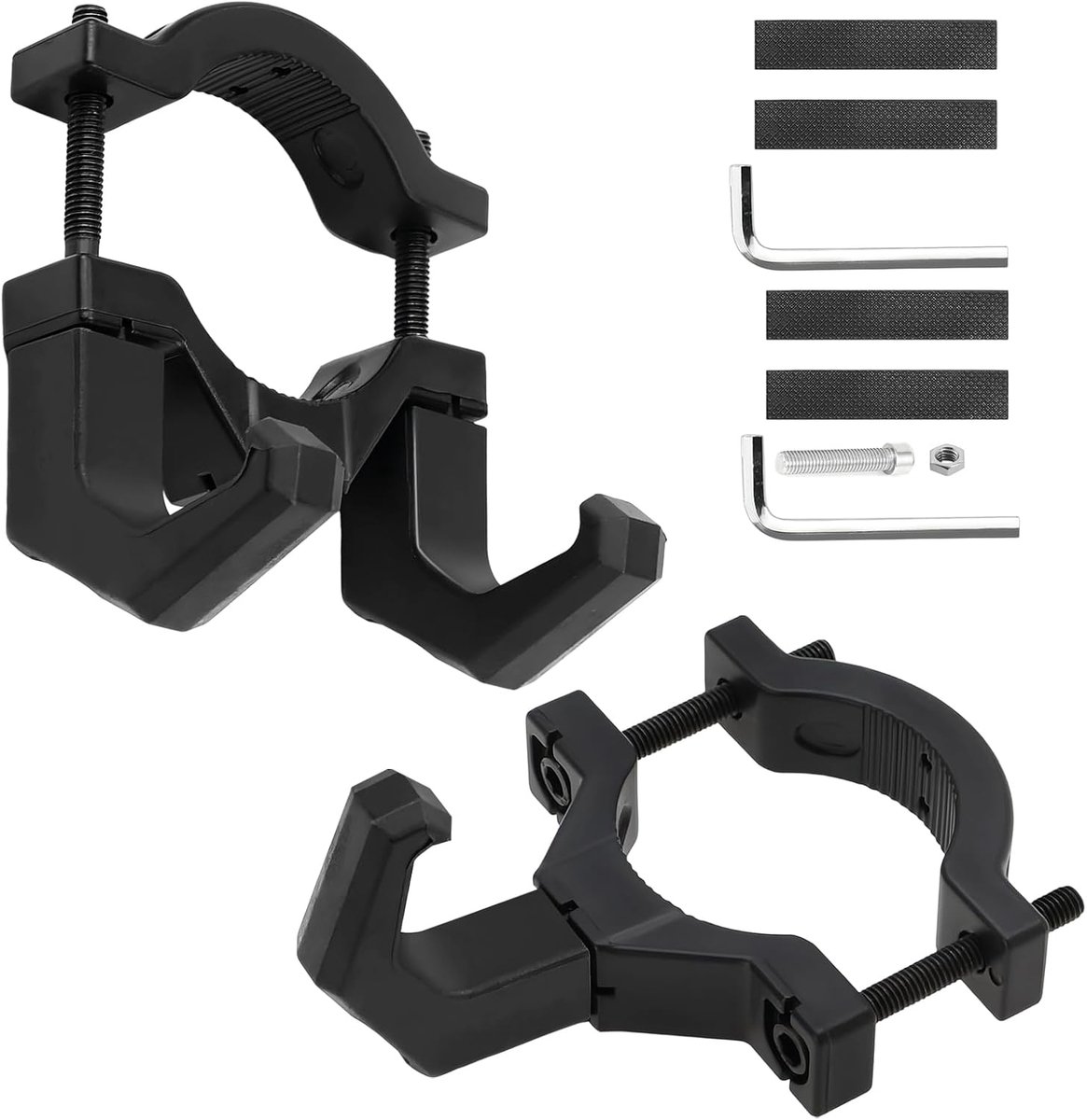 SnelShoppen - 2 Stuks Voorste Haken, Enkel en Dubbel, ABS Voorste Haken, E-Scooter Accessoires, Voor Stuurdiameter 3.8-5.8 cm, Handig voor Helmen en T