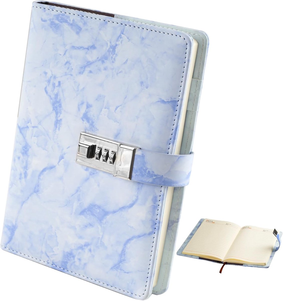SnelShoppen - A5 Dagboek met Code Slot voor Meisjes, Notitieboek met Slot, PU Leer Notitieboek met Pen, Paarse PU Leer Journal voor Vrouwen (21 x 15 c
