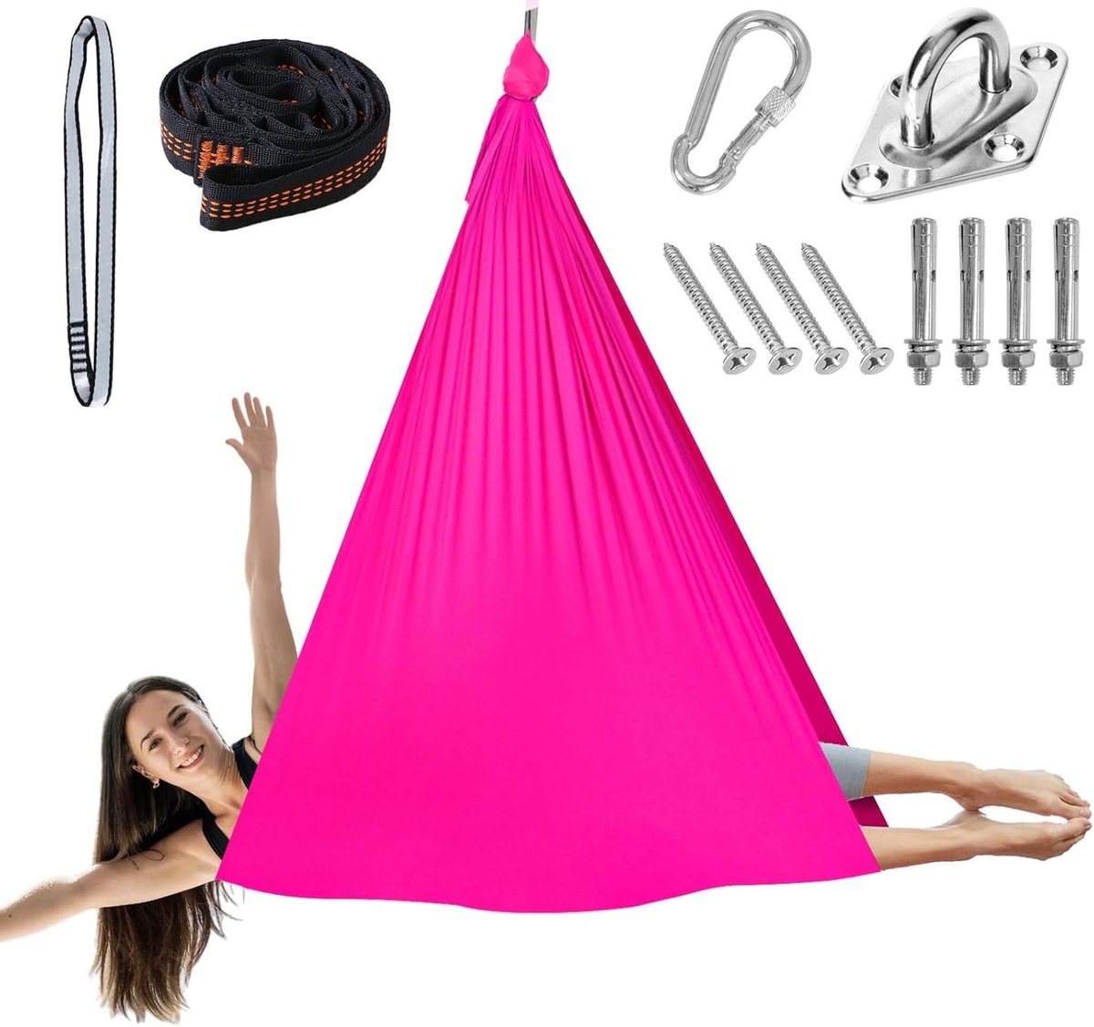 Luchthangmat voor Yoga en Meditatie, Hoogwaardige Polyester, Eenvoudige Montage, Flexibiliteit en Omgekeerde Oefeningen