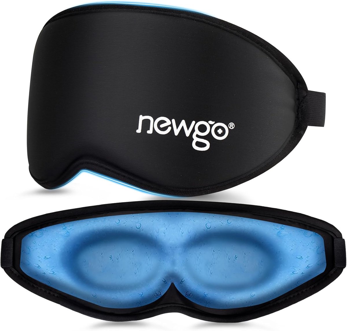 SnelShoppen - NEWGO Gelkoelmasker voor Ogen en Gezicht, 3D-Ergonomisch, Verkoelend en Verwarmend, Huidvriendelijk Materiaal, Verstelbaar en Herbruikba