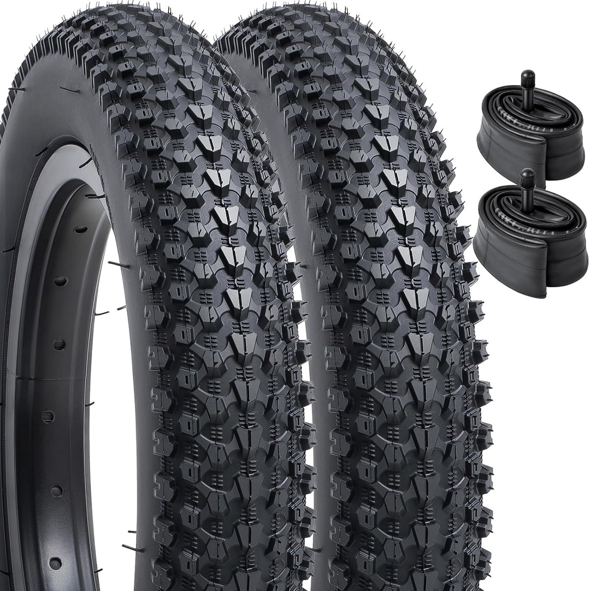 SnelShoppen - Set van 2 Kinderfietsbanden 12 Inch en 12.5 Inch, 12 x 2.125, Schrader Ventiel, Geschikt voor Mountainbike en Fiets, Duurzaam en Gripste