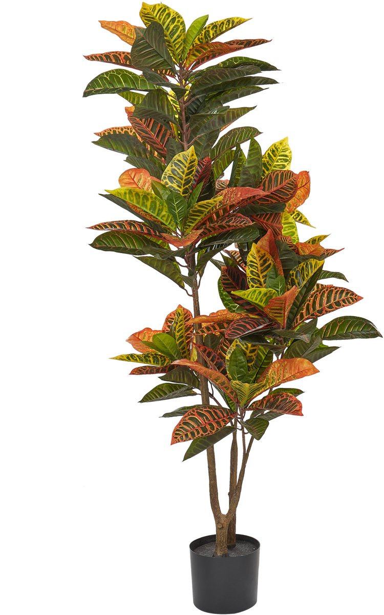 Beliani CODIAEUM - Kunstplant - Groen - 140 cm - Synthetisch materiaal
