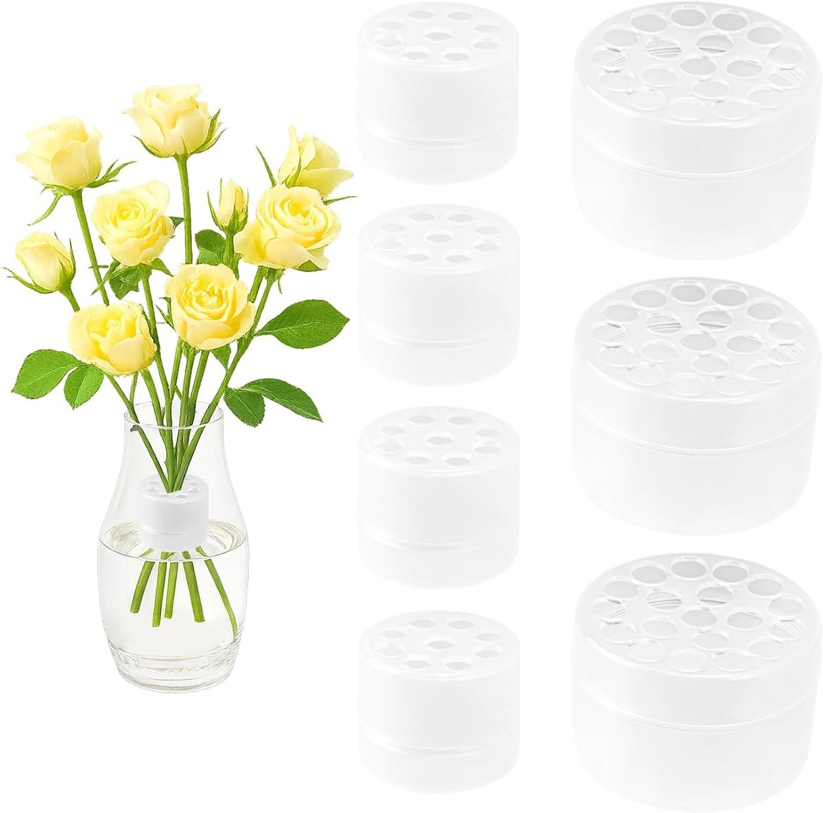 7-delige Spiral Bloemsteun voor Ikebana, Transparante Bloemhouder voor Arrangements en Boeketten, Ideaal voor Vazen en Bloemstukken