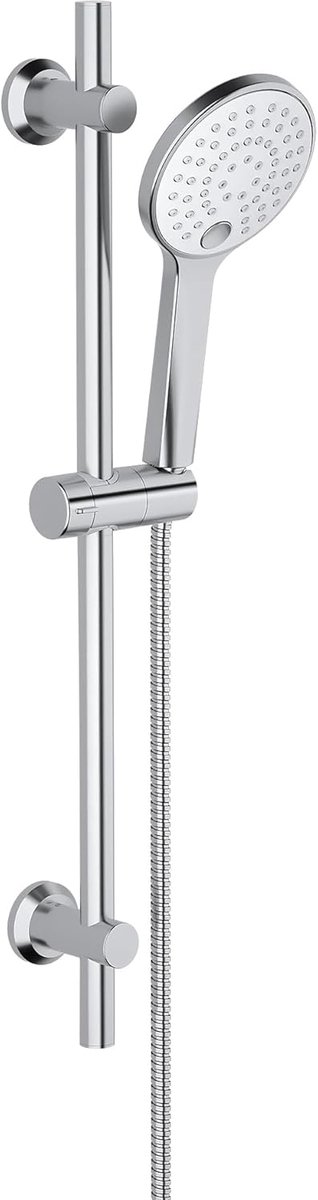 SnelShoppen - RVS Douche Rail 70 cm met Handdouche 3 Jets - Chroom, Verstelbare Wandbevestiging, Robuust en Corrosiebestendig