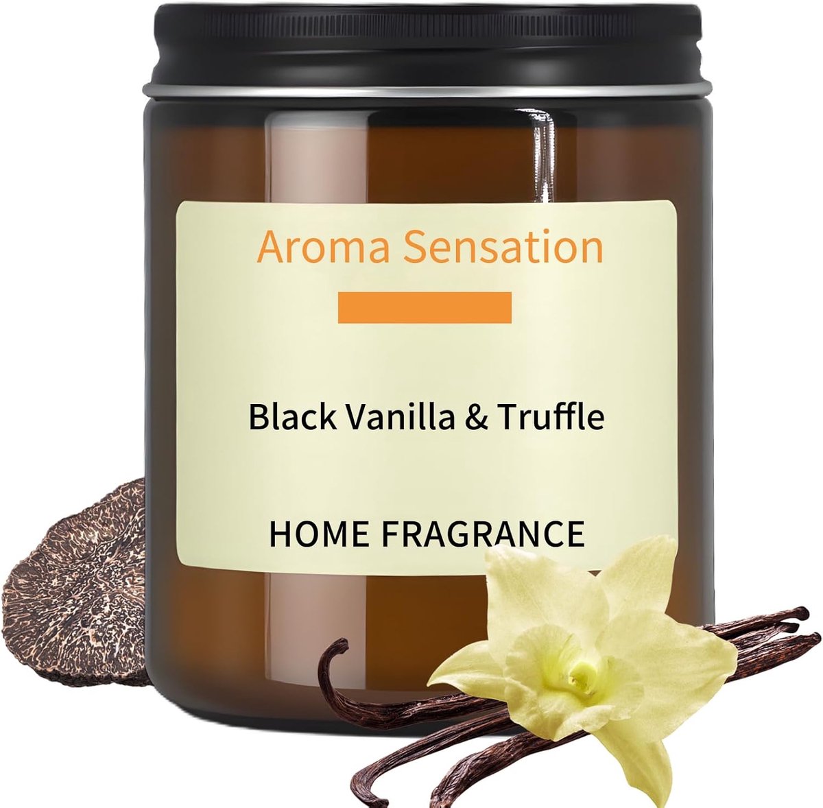 SnelShoppen - Vanille Geurkaars in Glas, Aromatherapie Kaars voor Ontspanning, Cadeau voor Vrouwen, 200g Natuurlijke Soja Was, 80 Uur Brandtijd, Gezel