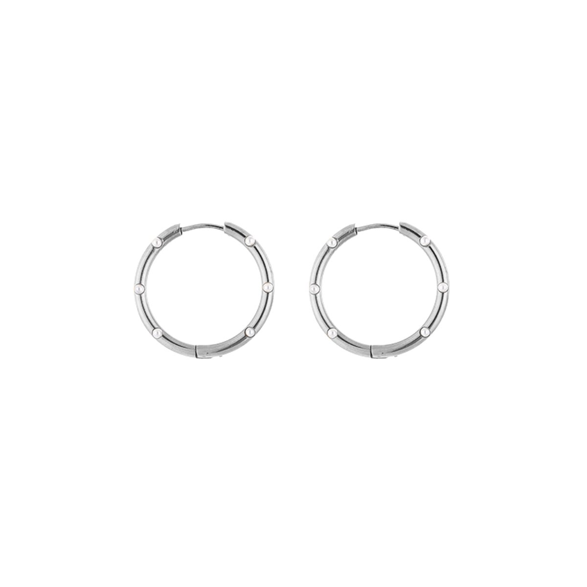 Stainless Steel Hoops met Parels 25MM – Elegante & Tijdloze Oorringen - RVS - Zilver