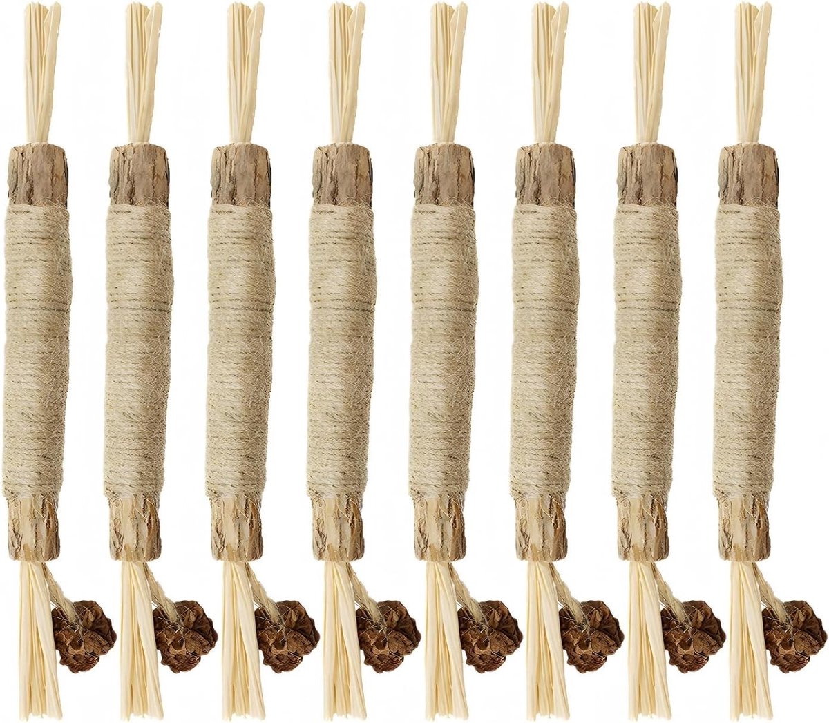 Natuurlijke kauwsticks voor honden: Silvervine tegen slechte adem, Raffia voor tandreiniging en verrijking - Extra dikke kauwplezier