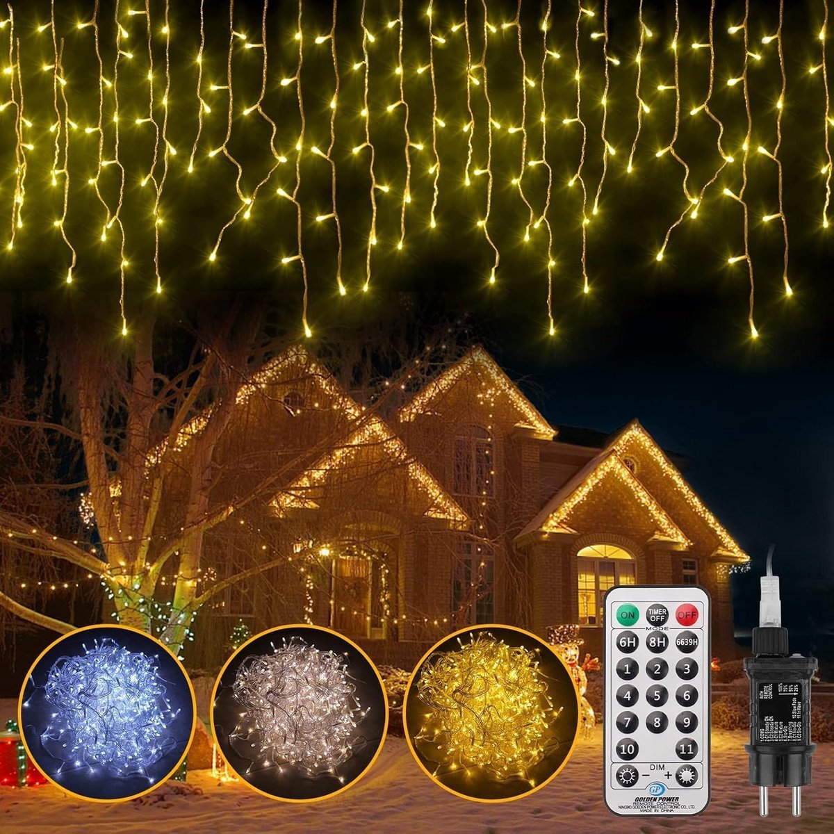 SnelShoppen - LED Fairy Lights 10 Meter 352 LED 11 Modes IP44 Koper Draad Verlichting voor Feest, Tuin, Kerst, Bruiloft, Binnen en Buiten met Stekker,