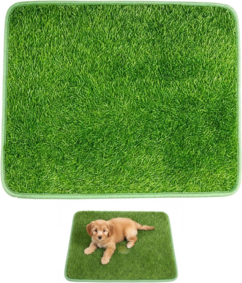 Hondentoilet met Kunstgras 46 x 70 cm - Wasbaar Puppytoilet voor Binnen en Buiten, Ideaal voor Appartementen en Balkon, Trainingsmat voor Honden