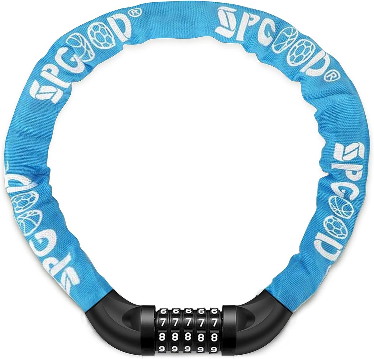 SnelShoppen - Fietsslot Met Cijfers - Hoog Beveiligingsniveau - Combinatieslot - Gehard Stalen Ketting - 14 Kleuren - 830mm Lang - Ideaal Voor Fiets,