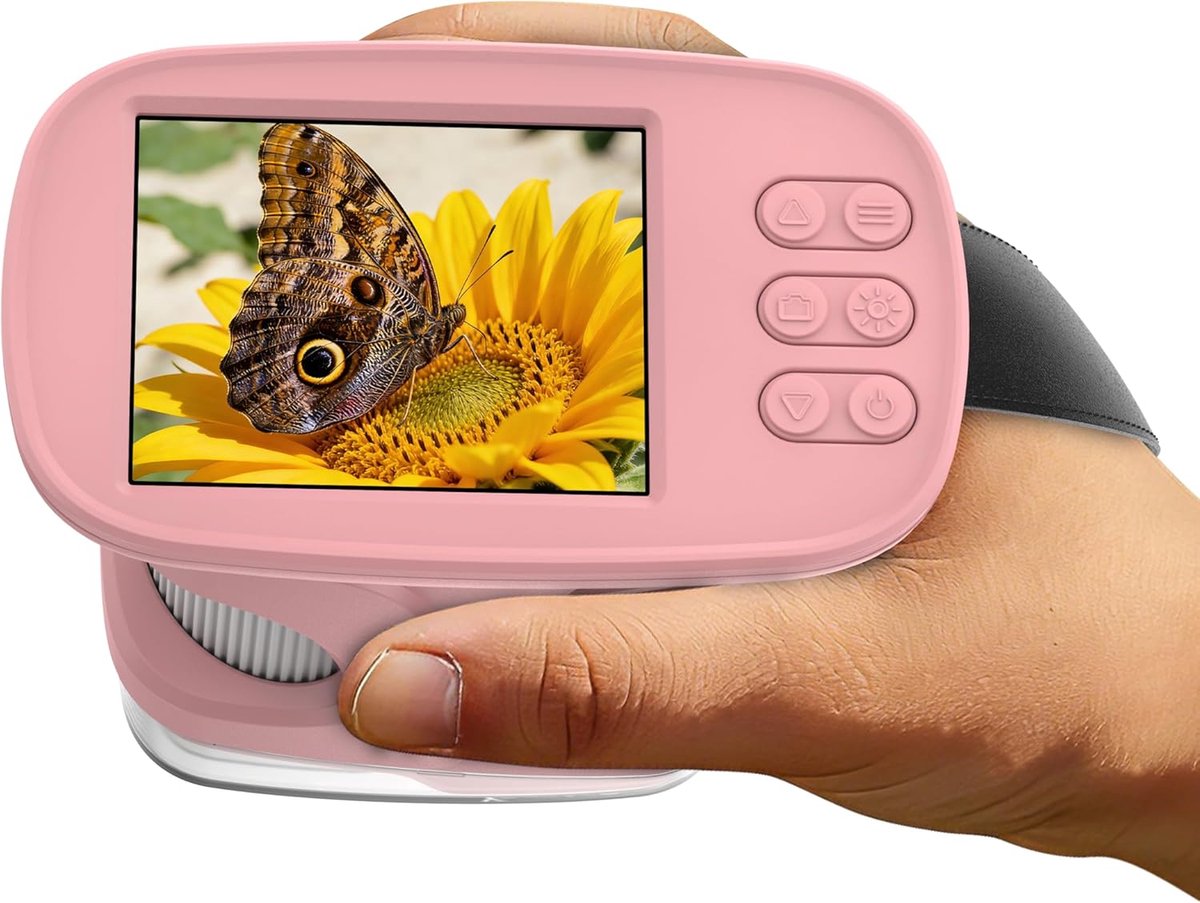 SnelShoppen - Kids Microscoop met Verbeterd 6.1 cm 2.4 Inch Display en 4K Resolutie, Draagbare Mini Pocket Microscoop (1000x) Educatief Speelgoed voor