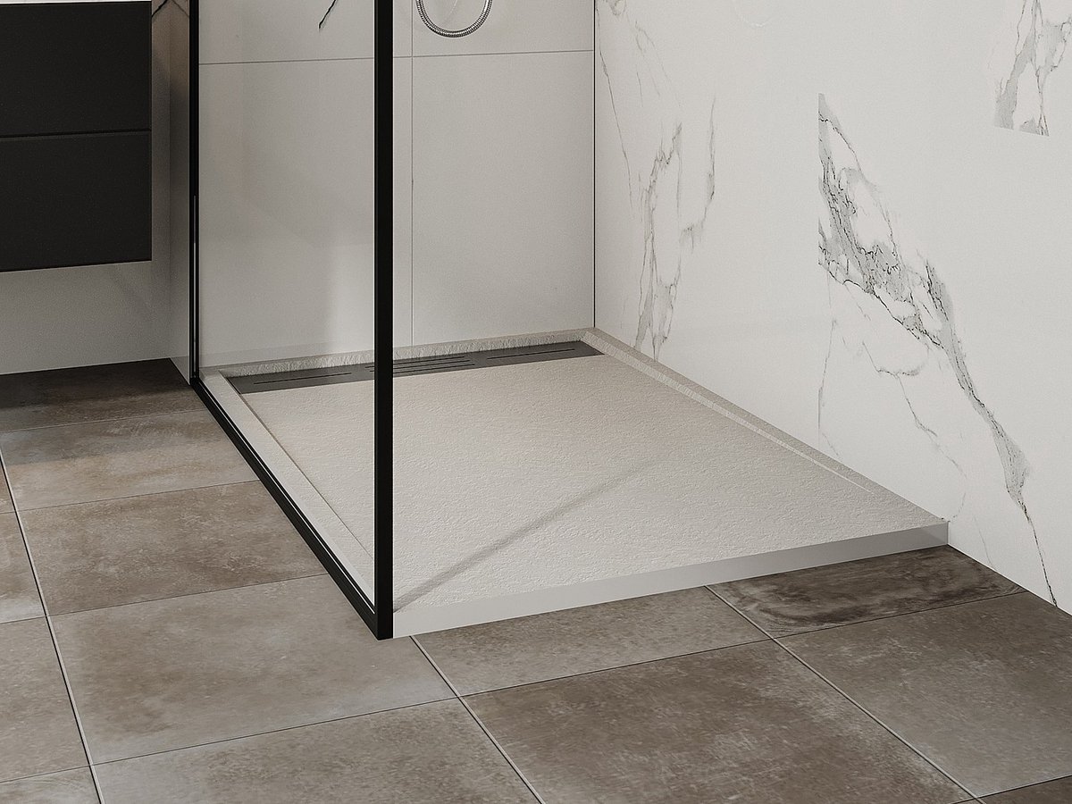 Vente-unique Opzet- of inbouwdouchebak van hars – Met sifon – Wit – 120 x 80 cm - Snijdbaar - LYROSA