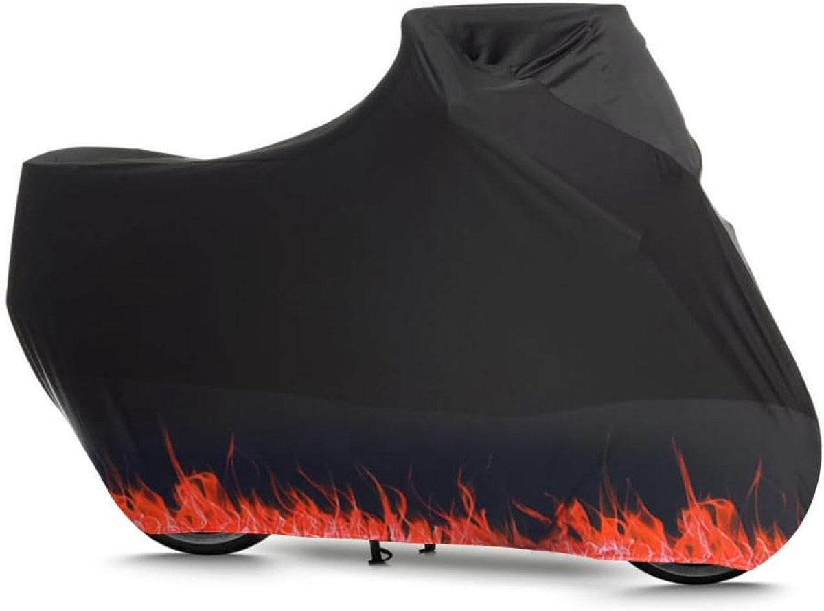 SnelShoppen - Universele BHIEE Motorhoes - Stretchstof - Beschermhoes voor Motoren - Elastische en Ademende Motorcover - 295 x 109 x 140 cm - Oranje V