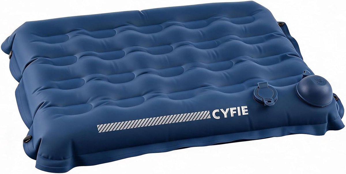 SnelShoppen - Opblaasbaar Zitkussen met Luchtpomp, Ultralicht en Opvouwbaar, 7x34x42 cm, Waterdicht en Scheurbestendig, Perfect voor Kamperen, Muziekf