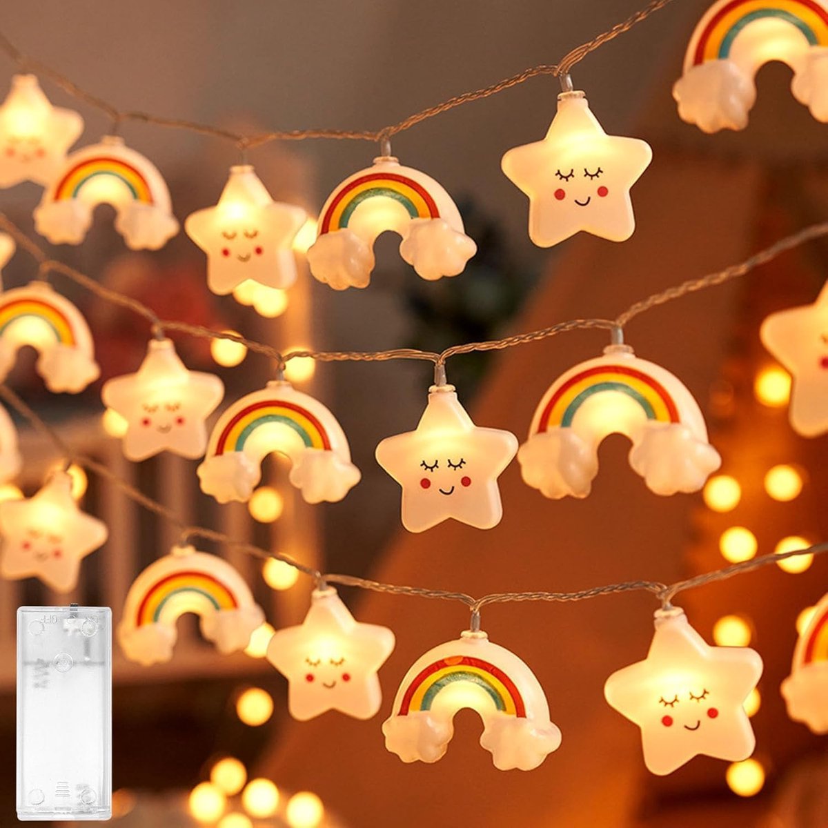 SnelShoppen - Star Rainbow LED Fairy Lights Batterij Gevoede LED Lichten voor Kinderen, Tuin, Bruiloft, Decoratie, Veilig en Toxinevrij
