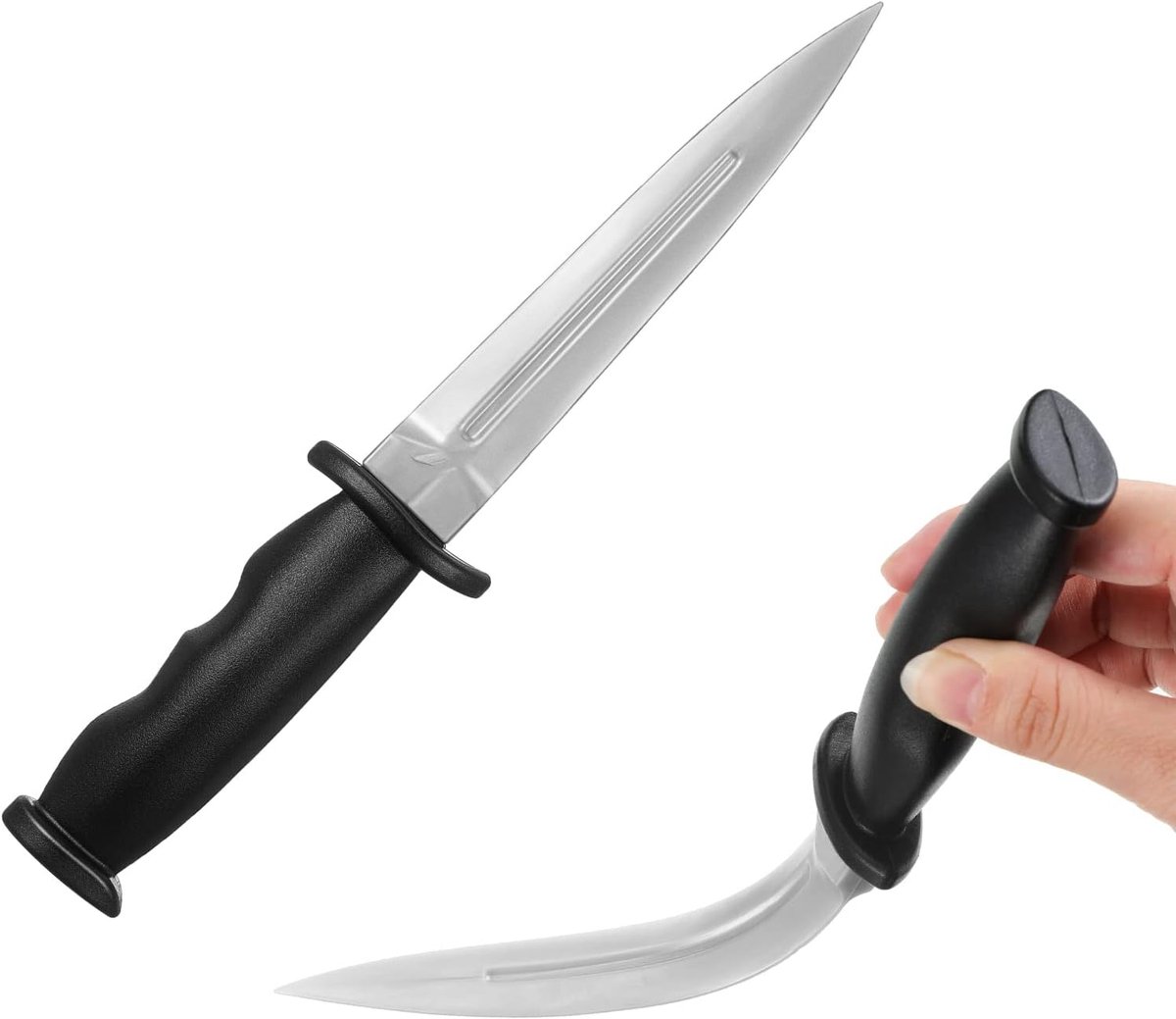 SnelShoppen - 2 Pcs Rubber Martial Arts Training Knives - Veilige Nepmesjes voor Karate, Judo en Zelfverdediging - Hoogwaardige Rubber Training Wapens