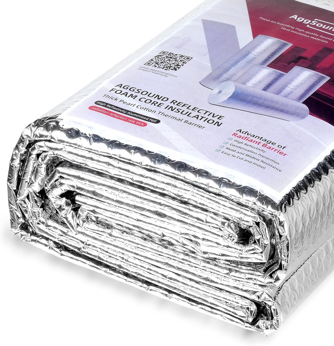SnelShoppen - 3 mm Reflecterende Enkele Laag Bubbelisolatie, 61 cm × 1.5 m Dubbelzijdige Aluminiumfolie Isolatie, Geschikt Voor Alle Seizoenen, Ramen,