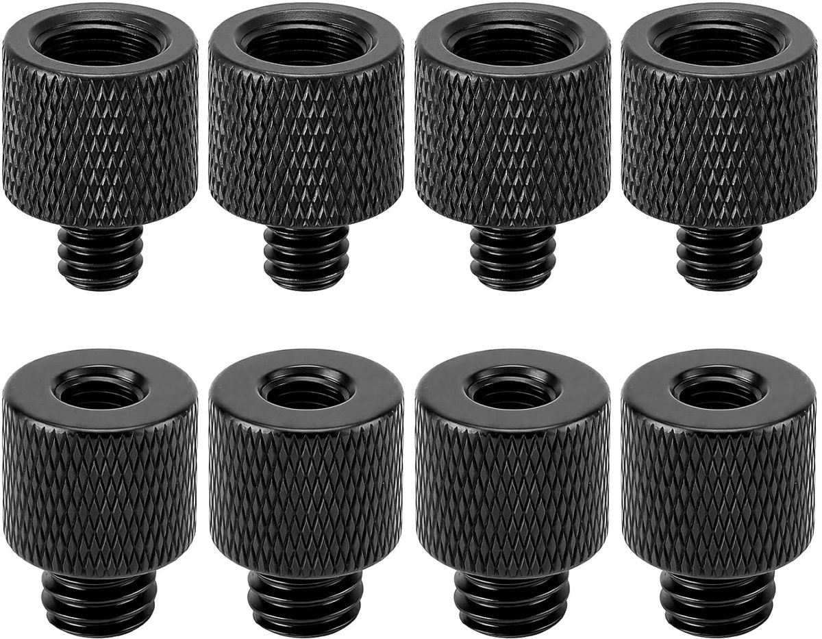 SnelShoppen - 8pcs Aluminium Legering Draadadapter 3/8 Inch naar 1/4 Inch Microfoonstandaard Adapter, Schroefadapter Statief voor Camera, Lampen en Me