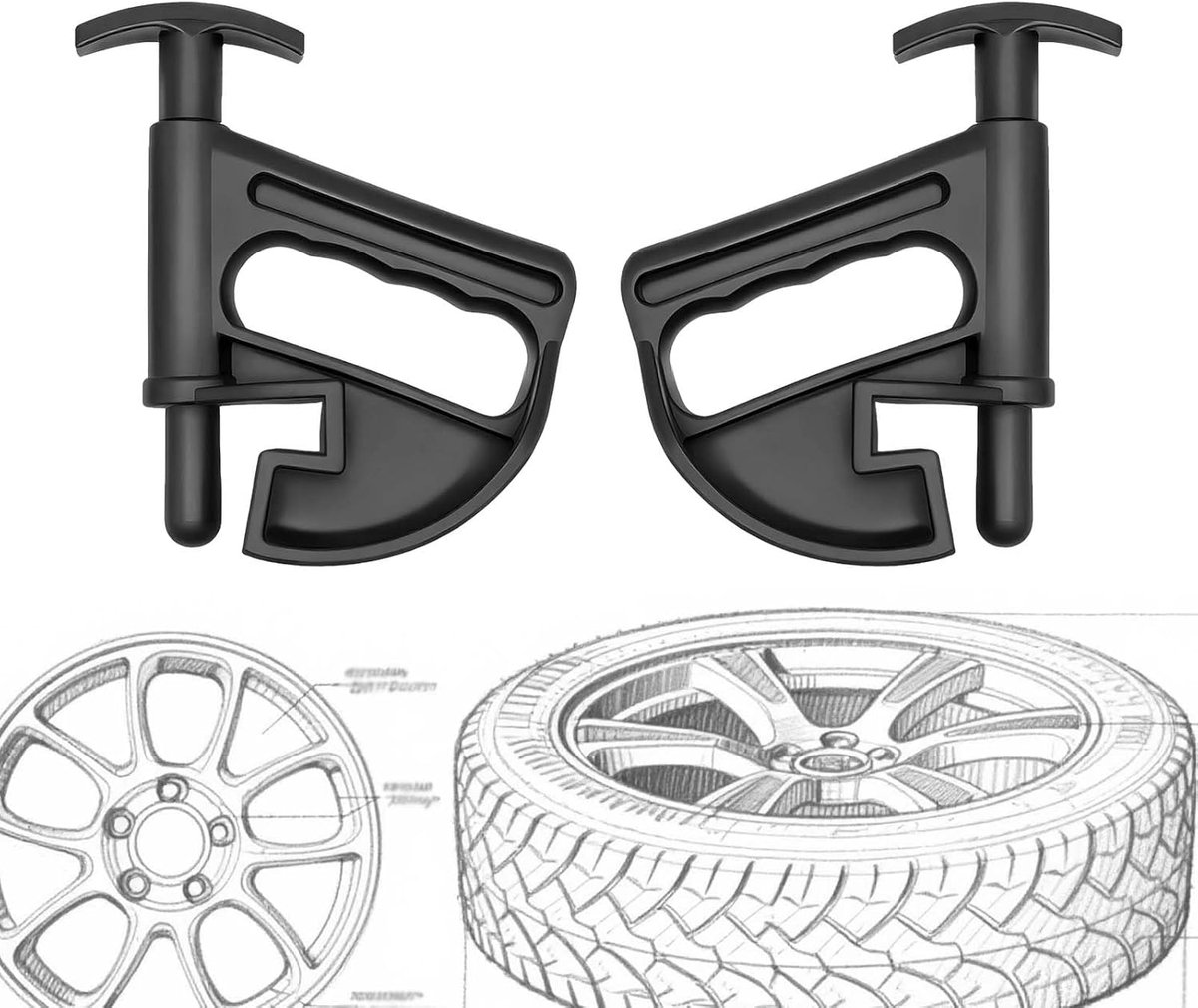 SnelShoppen - 2 Pcs Universele Auto Interchangeable Belt Clamps - Robuuste Wiel Montage Hulp - Polyamide (PA) Voorbanden Verwijdering & Dak Demontage