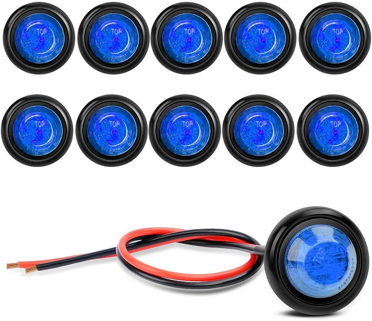 SnelShoppen - 10 Pack Waterproof LED Lichten, Onderwater LED Verlichting, 12V Navigatie Lichten, Duurzaam en Corrosiebestendig, Blauw voor Tuin, Campi