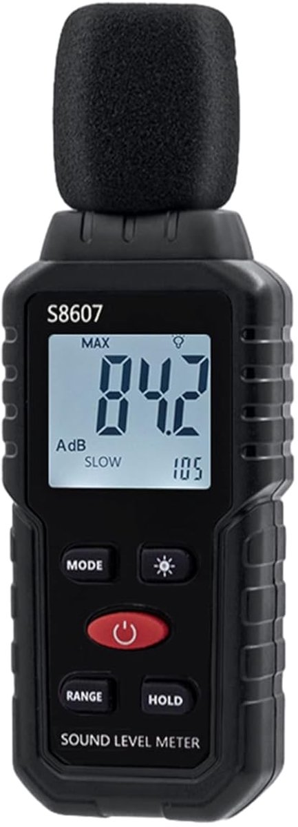 SnelShoppen - Digitale Geluidsmeter, Decibelmeter met LCD Scherm, Meet 30 dB tot 130 dB, Nauwkeurige Geluidsmeting voor Feesten, Camping, Tuin en Keuk