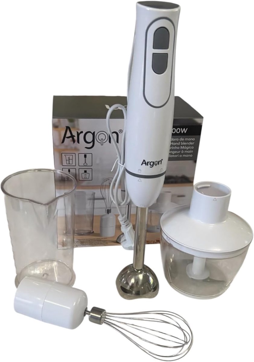 SnelShoppen Elektrische Handmixer 300W Wit Inclusief Maatbeker Garde en Accessoires Ideaal voor Keuken Koken en Bakken