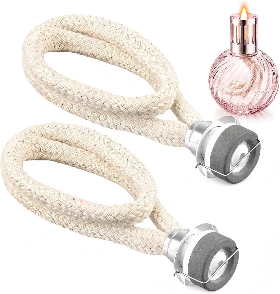 SnelShoppen - 2 stuks 18 mm katalytische lamplonten voor vervanging, zilver, ideaal voor katalytische lampen, olielampen, geurverspreiding, sfeervolle