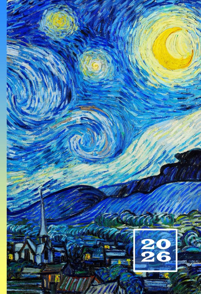 SnelShoppen - 2026 Agenda Settimanale A6 Tascabile | Mini Weekly Planner 1 Week Op 2 Pagina's | Dagelijks Dagboek | Vincent Van Gogh Notte Stellata