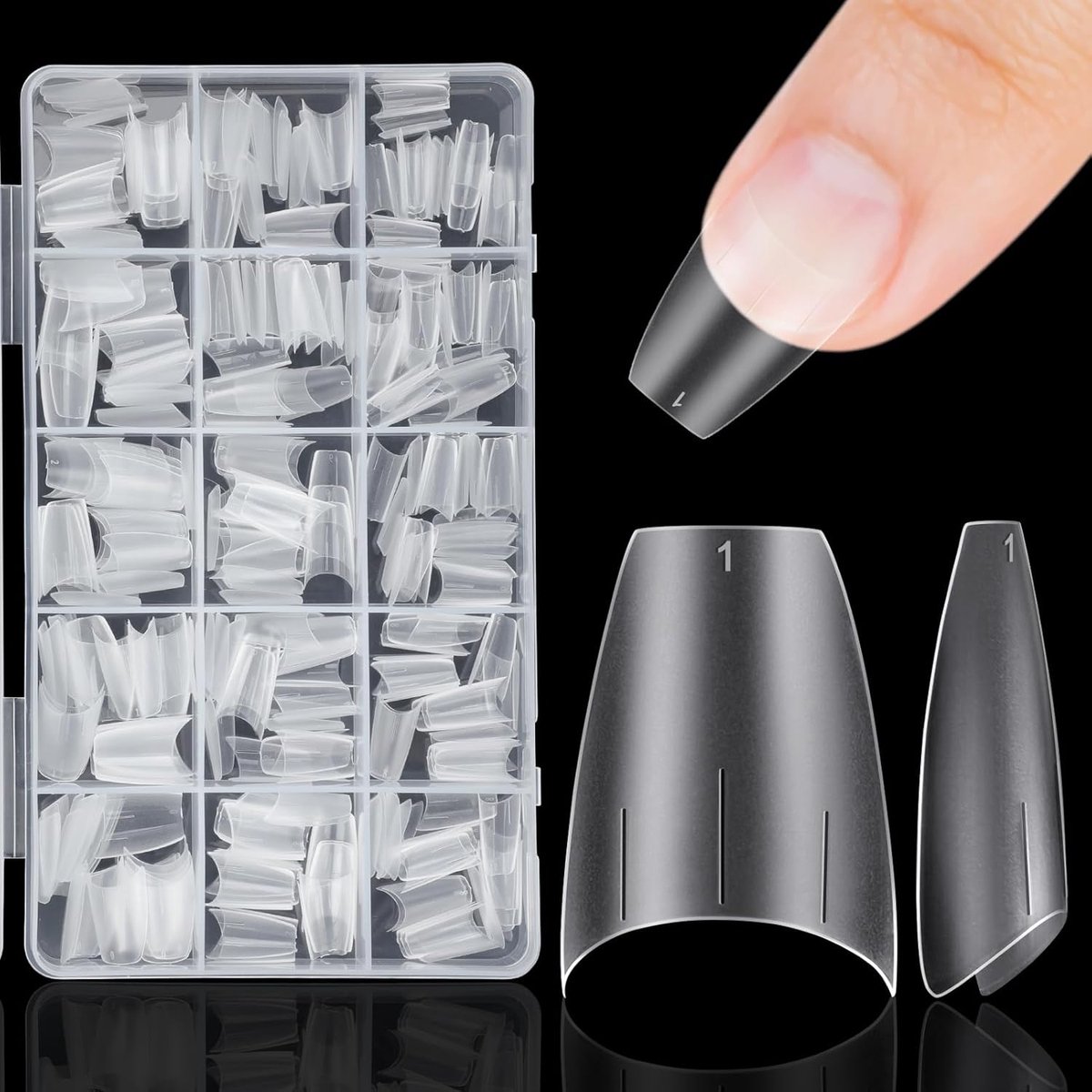 SnelShoppen - 300 Stuks Heldere Valse Nageltips, Half Cover Franse Nageltips, DIY Vierkante Nagels, Hoogwaardige PMMA Materiaal voor Nagelsalons en Th