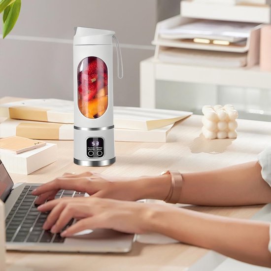 SnelShoppen - Portable Mixer met 12 Messen, 450 ml Sapbeker voor Smoothies en Shakes, Mini Mixer met LED Display, Oplaadbaar voor Thuis, Sport en Buit — afbeelding 5