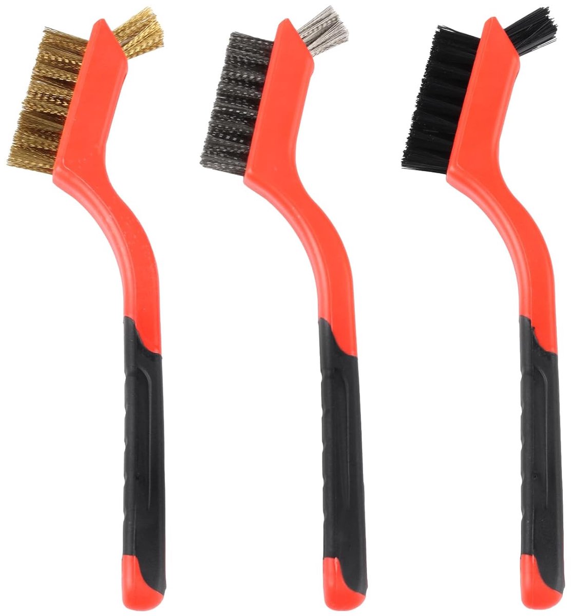 SnelShoppen - Set van 3 Draadborstels, RVS, Koolstof Messing, Nylon Borstels voor Hout, Boormachine, Schoonmaken, Lakken, Roestverwijdering - Klein