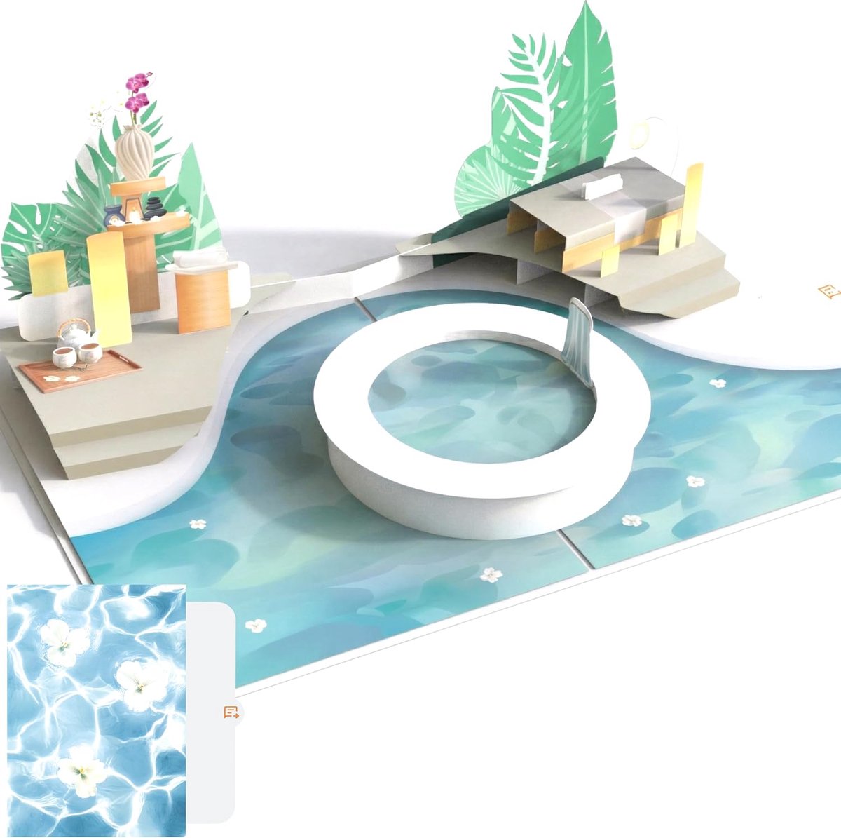 SnelShoppen - 3D Pop-up Kaart Spa & Wellness - Luxe Wenskaart voor Sauna & Thermen - Originele Geldcadeau & Cadeaubon Verpakking - Inclusief Envelop &