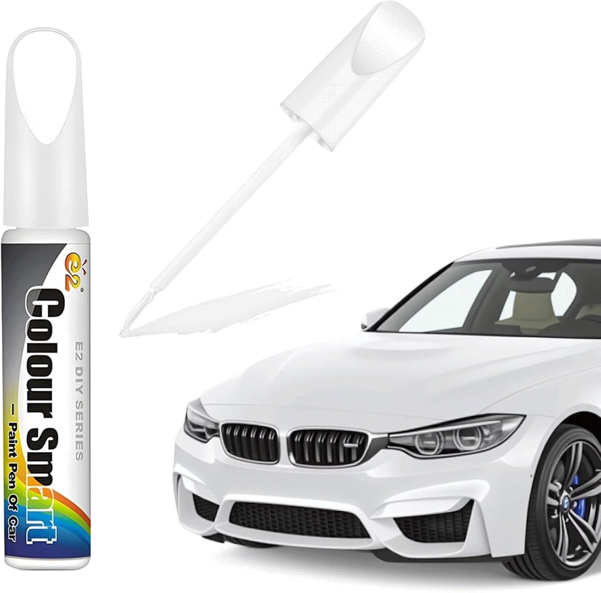 SnelShoppen - Car Paint Pen voor Auto's - Krassen en Schade Herstellen - Pearl White Kleur - Voor Alle Autotypes - Eenvoudig in Gebruik - Auto Onderho
