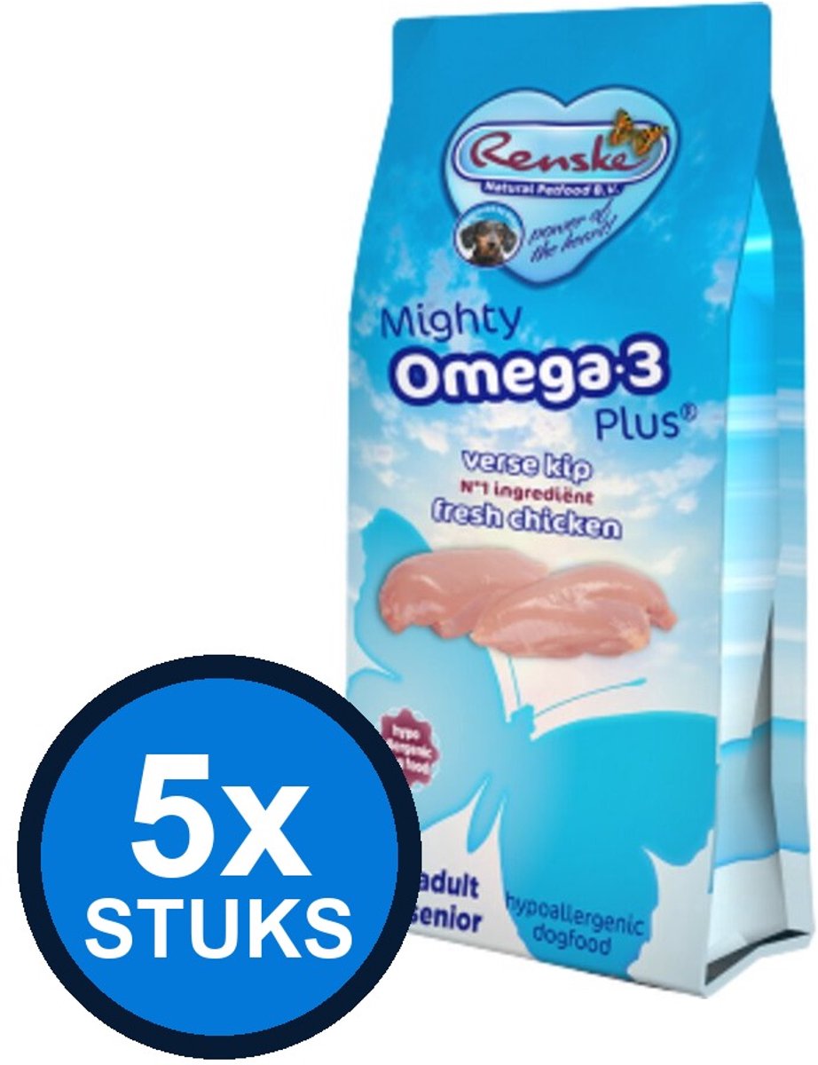 Renske Renske - Mighty Omega-3 Plus kip 600gr - Hondenvoer - 600 g