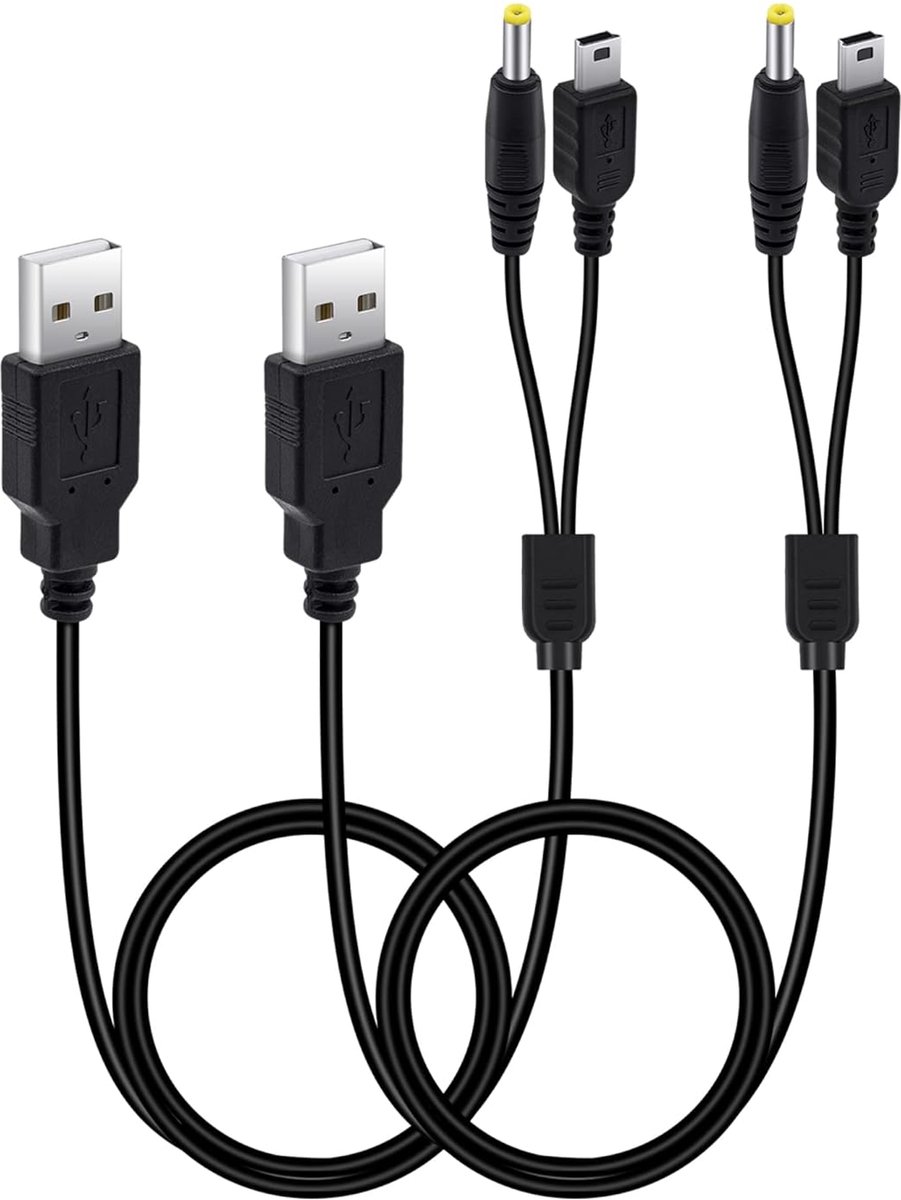 SnelShoppen - 2 in 1 PSP Oplaadkabel - USB Laadkabel voor PSP 1000 2000 3000 - Dataoverdracht en Opladen