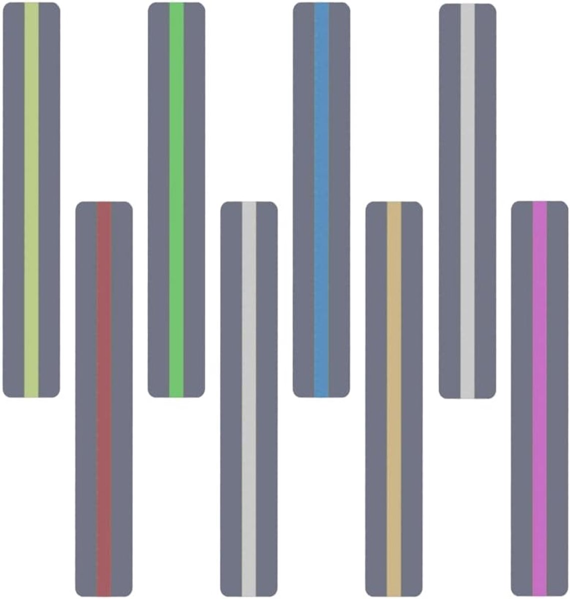 SnelShoppen - 8 Stuks Led Reading Strips, Kleurrijke Boekmerken, Marker Strips voor Kinderen, Duurzaam en Herbruikbaar, Ideaal voor Studeren en Lezen
